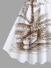 Robe débardeur trapèze hawaïenne grande taille à imprimé cocotiers et voiliers - Blanc XXS