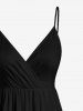 Robe camisole hawaïenne à imprimé tropical et fleurs d'hibiscus grande taille - Noir XS