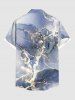 Plus Size Galaxy Satellite Map Print Buttons Pocket Hawaii Shirt For Men -  