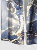 Plus Size Galaxy Satellite Map Print Buttons Pocket Hawaii Shirt For Men -  