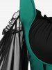 Plus Size Lace Up Cold Shoulder Flare Sleeves High Low Ruched Renaissance Corset Dress -  