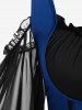 Plus Size Lace Up Cold Shoulder Flare Sleeves High Low Ruched Renaissance Corset Dress -  