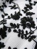 Flowers Embroidery Tassel Lace Trim Top and Skull Flocking Appliques Flare Pants Plus Size Outfit -  