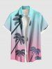 Coconut Tree Ombre Colorblock Print Plus Size Matching Hawaii Beach Outfit For Couples -  