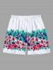 Tenue de plage hawaïenne assortie grande taille à imprimé feuilles tropicales et fleurs pour couples - Blanc 