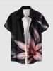 Tenue de plage hawaïenne assortie grande taille à imprimé tropical et fleurs d'hibiscus pour couples - Noir 