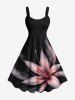 Tenue de plage hawaïenne assortie grande taille à imprimé tropical et fleurs d'hibiscus pour couples - Noir 