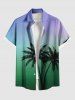 Tenue de plage hawaïenne assortie grande taille à imprimé ombré et teinture par immersion, motif cocotier, pour couple - Multi-A 