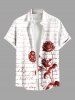 Tenue de plage hawaïenne assortie grande taille à imprimé floral et feuilles ombré pour couples - Blanc 