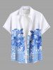 Foulard imprimé feuilles et fleurs tropicales, grande taille, tenue de plage hawaïenne assortie pour couples - Blanc 