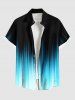 Ensemble chemise et barboteuse hawaïennes assorties, tenue de plage grande taille, dégradé de couleurs, faisceau lumineux imprimé en 3D pour couples - Noir 