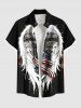 Patriotic American Flag Feather Wing Cross Print Plus Size Matching Outfit For Couples -  