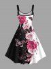 Rose Flower Butterfly Curve Pin Dot Print Plus Size Matching Hawaii Beach Outfit For Couples -  