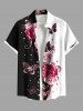 Rose Flower Butterfly Curve Pin Dot Print Plus Size Matching Hawaii Beach Outfit For Couples -  