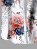 Two Tone Flower Leaf Print Plus Size Matching Hawaii Beach Outfit For Couples -  