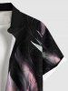 Plus Size Hibiscus Flower Tropical Print Buttons Pocket Hawaii Shirt For Men -  