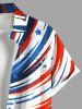 Plus Size Patriotic American Flag Paint Splatter Print Buttons Pocket Shirt For Men -  
