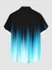 Plus Size Ombre Colorblock Light Beam 3D Print Buttons Pocket Hawaii Shirt For Men -  