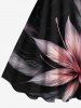 Robe débardeur hawaïenne grande taille à imprimé tropical et fleurs d'hibiscus - Noir 2X