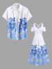 Plus Size Tropical Flowers Leaf Scarf Print Cold Shoulder Crisscross Hawaii Maxi Dress -  