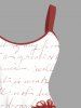 Plus Size Floral Leaves Ombre Letters Print Hawaii A Line Tank Dress -  