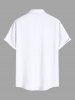 Chemise grande taille à imprimé papillon et symbole musical avec poche boutonnée pour homme - Blanc 6XL