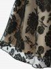 Robe camisole superposée en dentelle florale nouée en A - café lumière M