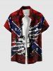 Tie Dye Ombre Skull Ripped Patriotic American Flag Print Plus Size Matching Outfit For Couples -  