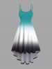 Ombre Colorblock Print Plus Size Matching Hawaii Beach Outfit For Couples -  