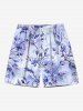 Matching Hawaii Shirt and Romper Plus Size Beach Outfit Flowers Leaf Ombre Printed for Couples -  