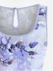 Matching Hawaii Shirt and Romper Plus Size Beach Outfit Flowers Leaf Ombre Printed for Couples -  