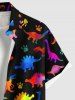 Colorful Dinosaur Foot Print Plus Size Matching Hawaii Beach Outfit For Couples -  