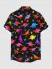 Colorful Dinosaur Foot Print Plus Size Matching Hawaii Beach Outfit For Couples -  