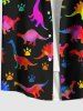 Colorful Dinosaur Foot Print Plus Size Matching Hawaii Beach Outfit For Couples -  