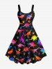 Colorful Dinosaur Foot Print Plus Size Matching Hawaii Beach Outfit For Couples -  