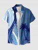 Coconut Tree Curve Colorblock Print Plus Size Matching Hawaii Beach Outfit For Couples -  