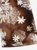 Plus Size Tropical Leaf Turtle Ethnic Tie Dye Ombre Print Hawaii Drawstring Beach Shorts For Men -  