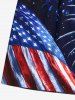 Plus Size Patriotic American Flag Fireworks Galaxy Print Drawstring Beach Shorts For Men -  