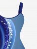 Plus Size Coconut Tree Curve Colorblock Print Hawaii Tank Dress -  