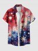 Tenue assortie grande taille pour couple, motif drapeau américain patriotique et feux d'artifice, motif tie-dye ombré - Rouge 