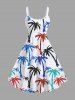 Colorful Coconut Tree Print Plus Size Matching Hawaii Beach Outfit For Couples -  