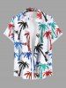 Colorful Coconut Tree Print Plus Size Matching Hawaii Beach Outfit For Couples -  