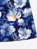 Tenue de plage hawaïenne assortie grande taille à imprimé floral pour couples - Bleu 