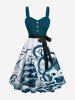 Octopus Sailboat Sea Waves Bird Print Plus Size Matching Hawaii Cruise Beach Outfit For Couples -  