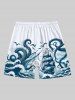 Octopus Sailboat Sea Waves Bird Print Plus Size Matching Hawaii Cruise Beach Outfit For Couples -  