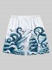 Octopus Sailboat Sea Waves Bird Print Plus Size Matching Hawaii Cruise Beach Outfit For Couples -  