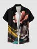 Flower Glitter Light Beam Print Plus Size Matching Hawaii Beach Outfit For Couples -  
