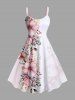 Flowers Leaf Print Plus Size Matching Hawaii Beach Outfit For Couples -  