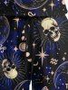 Ensemble chemise et barboteuse hawaïennes assorties, grande taille, tenue de plage, motif galaxie, crânes, lune, soleil et étoiles, imprimé pour couples - Bleu 