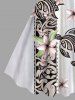 Robe débardeur hawaïenne à imprimé ethnique tortue et fleurs grande taille - Blanc L